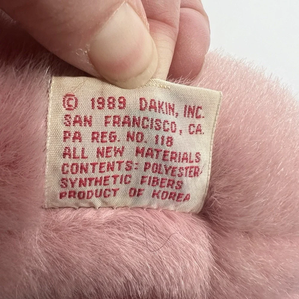 Rare VTG 1989 Dakin Dusty Pink Jointed Teddy‎ Bear Bow Plush Stuffed Animal 14
